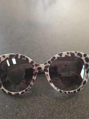 Dolce & Gabbana Round Leopard-Print Sunglasses - Gray/Black